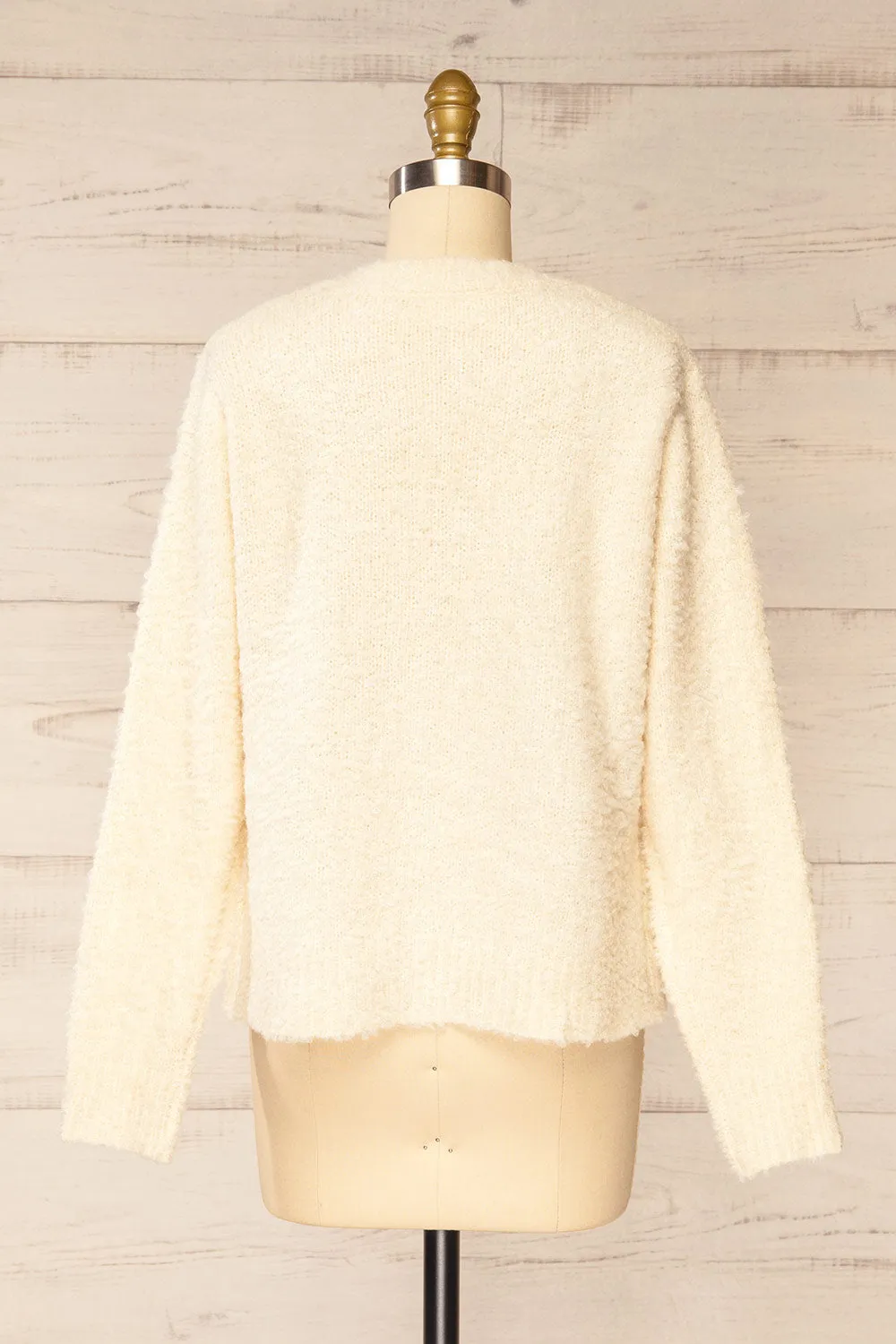 Sitia Ivory | Knit Cardigan w/ Heart Shaped Buttons sold by Boutique 1861 product image thumbnail 5