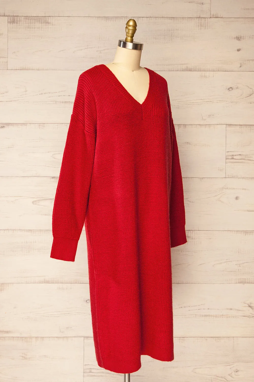 Jory Red | Knit Midi Dress sold by Boutique 1861 product image thumbnail 3