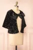 Nyala | Short-Sleeved Black Sequins Cardigan sold by Boutique 1861