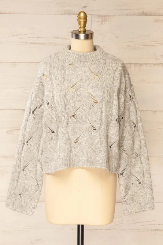 Jaxon Grey | Knit Openwork Sweater sold by Boutique 1861