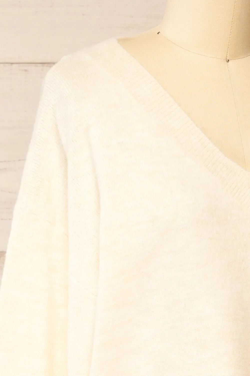 Tottenham Beige | V-Neck Knit Sweater sold by Boutique 1861 product image thumbnail 4