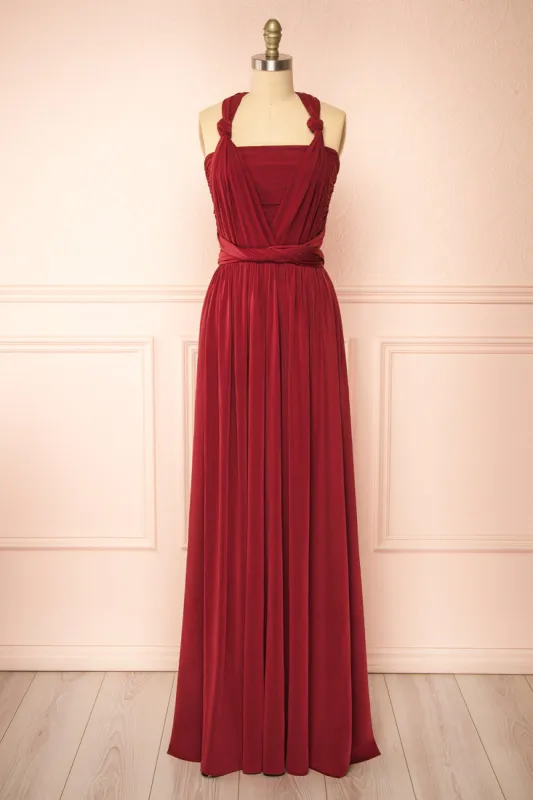 Kilda Burgundy | Convertible Maxi Dress sold by Boutique 1861