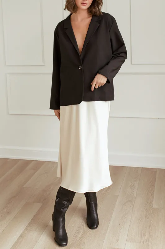 Leonna Black | Blazer w/ Shoulder Pads sold by Boutique 1861