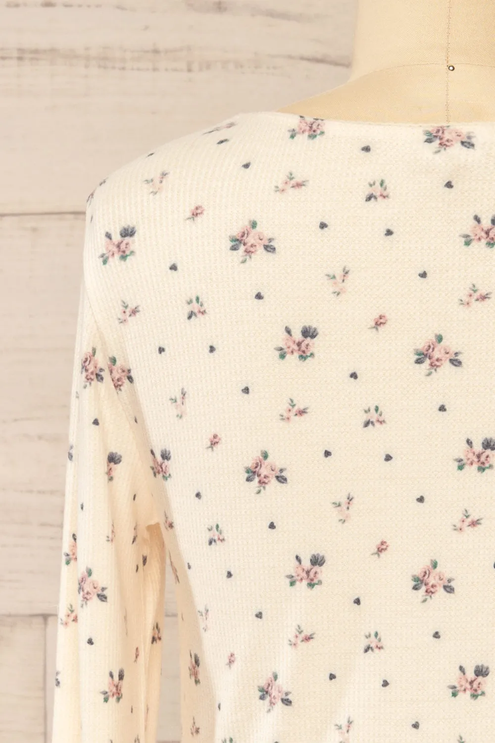 Topona | Long-Sleeved Ivory Floral Top sold by Boutique 1861 product image thumbnail 5
