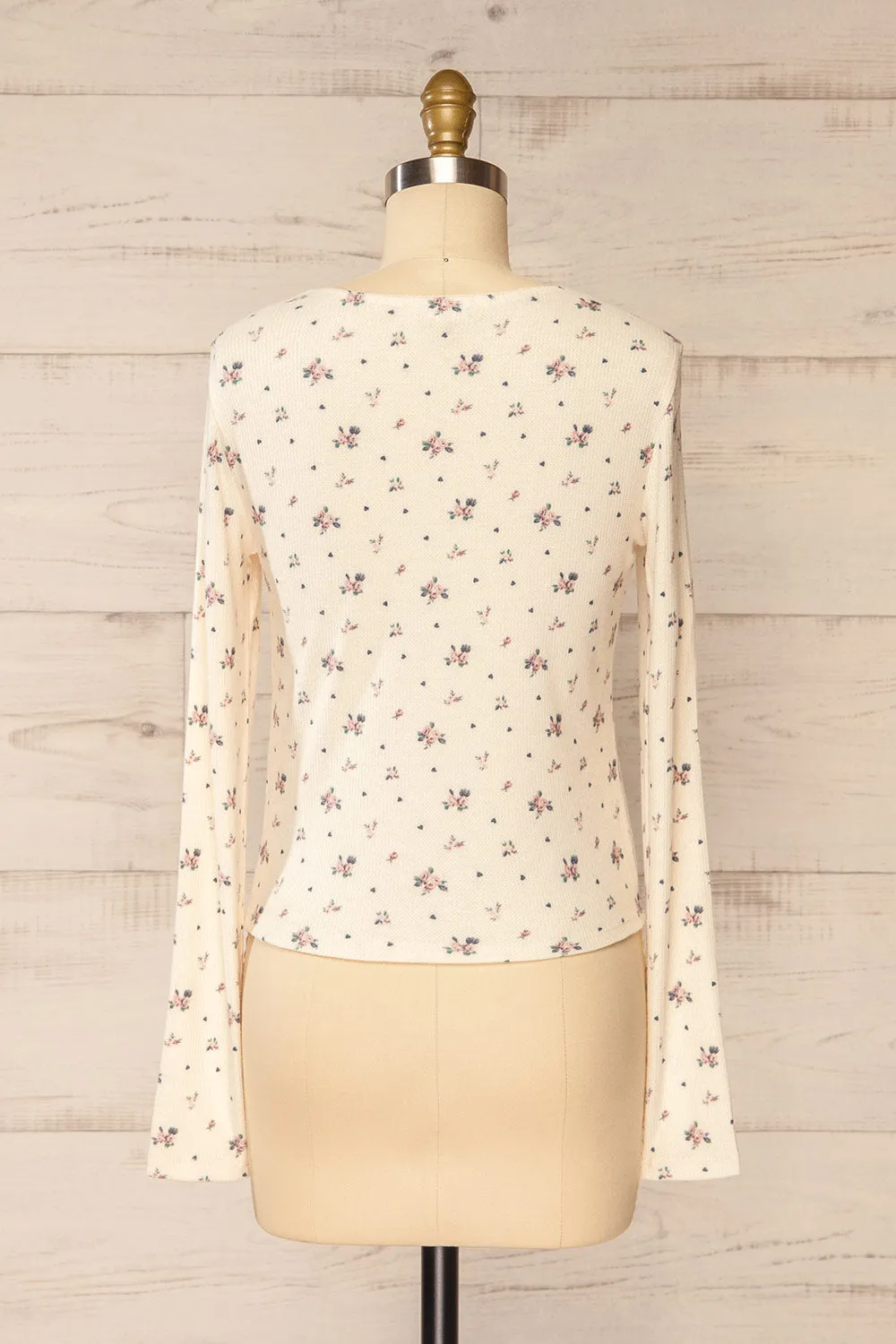 Topona | Long-Sleeved Ivory Floral Top sold by Boutique 1861 product image thumbnail 4