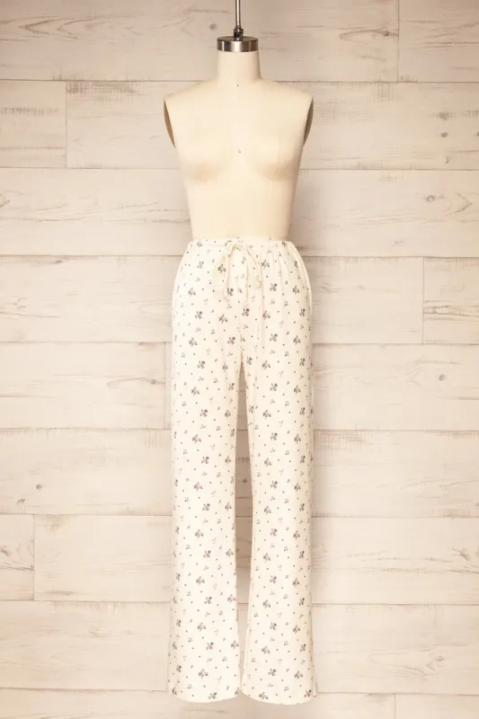 Pantona | Ivory Floral Lounge Pants sold by Boutique 1861