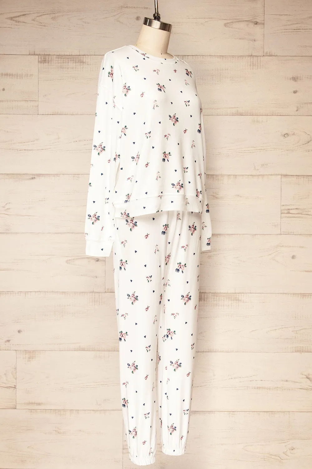 Set Brantford | Floral White Loungewear Set sold by Boutique 1861 product image thumbnail 4