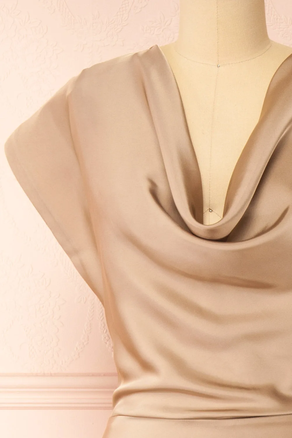 Korpa Champagne | Satin Maxi Dress w/ Cowl Neck sold by Boutique 1861 product image thumbnail 3