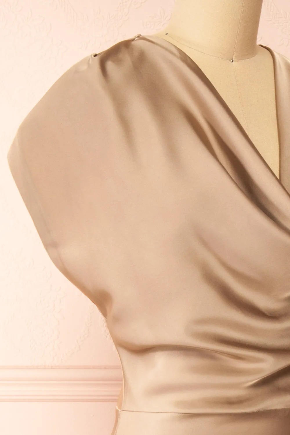 Korpa Champagne | Satin Maxi Dress w/ Cowl Neck sold by Boutique 1861 product image thumbnail 5