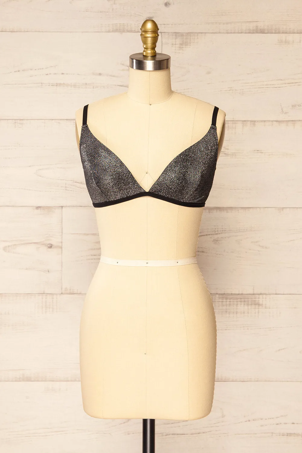 Dafni | Silver Glitter Bralette sold by Boutique 1861