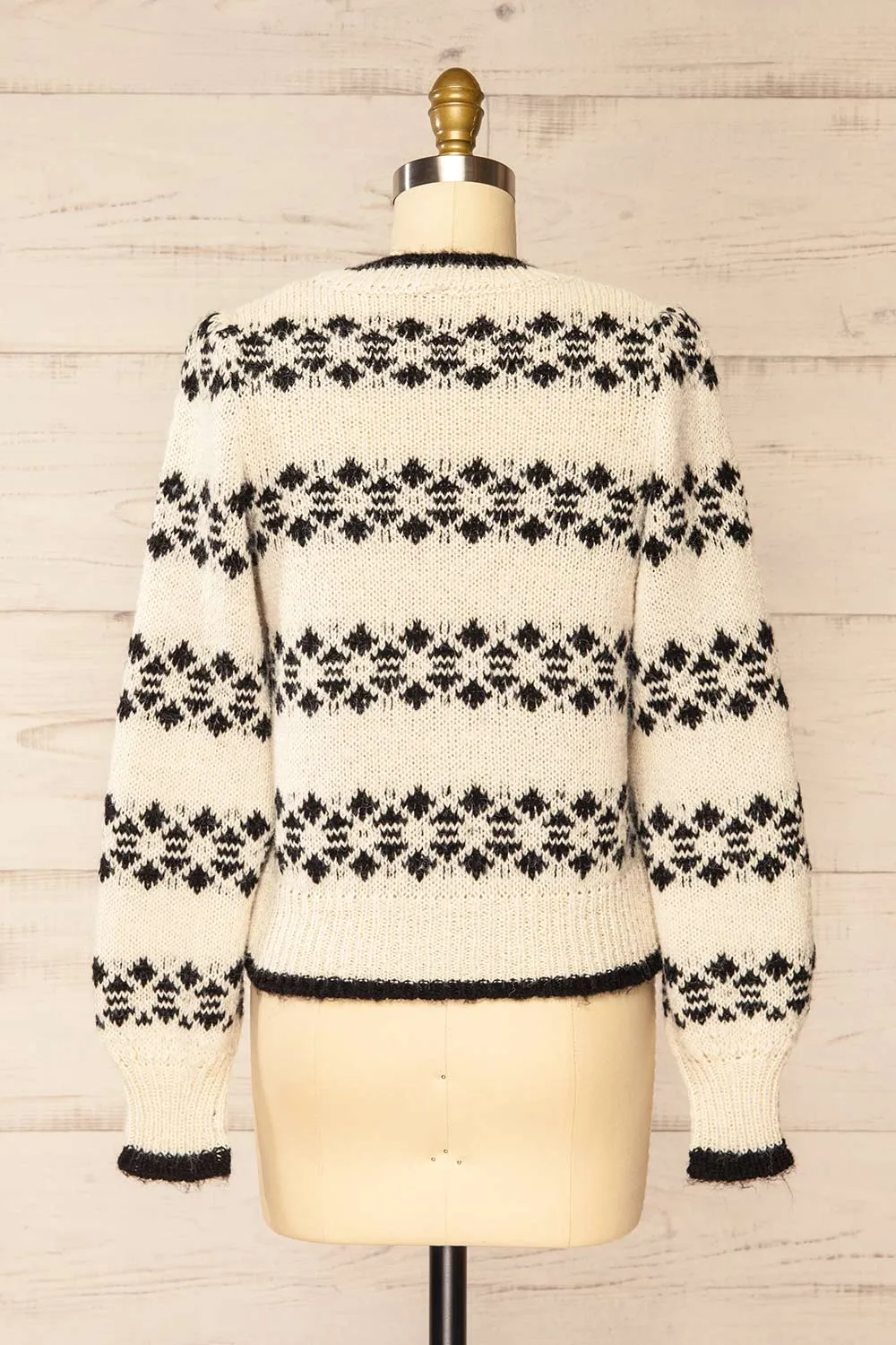 Ionian | Ivory Knit Striped Sweater sold by Boutique 1861 product image thumbnail 5