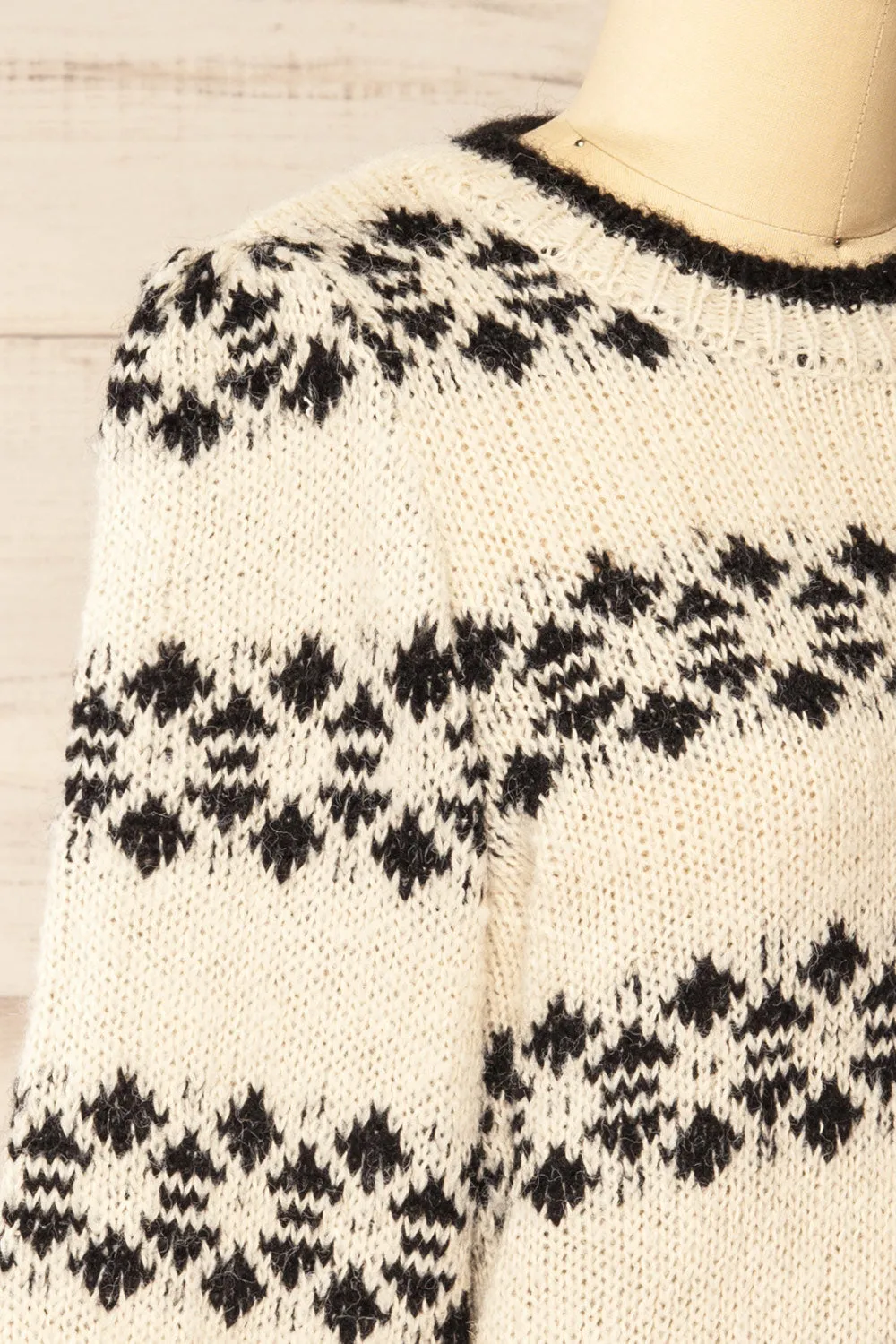 Ionian | Ivory Knit Striped Sweater sold by Boutique 1861 product image thumbnail 4