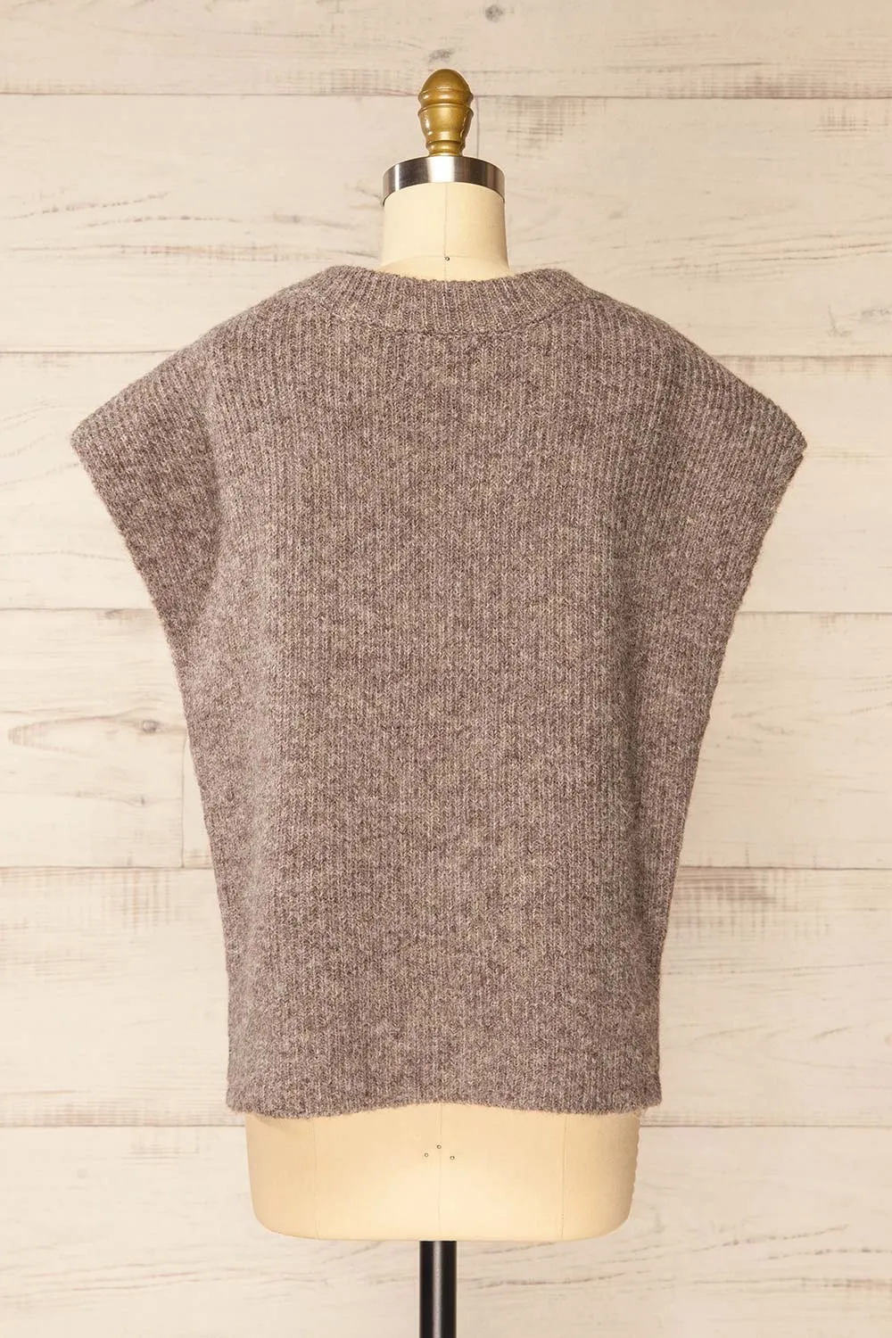 Epirus Taupe | Sleeveless Twisted Knit Vest sold by Boutique 1861 product image thumbnail 5
