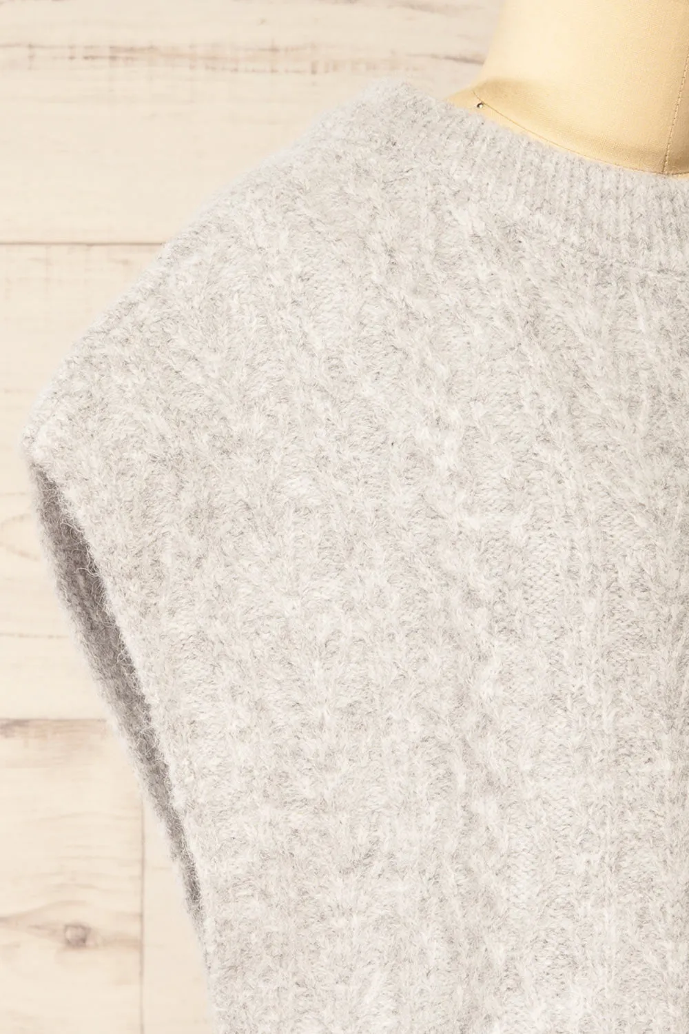 Epirus Grey | Sleeveless Twisted Knit Vest sold by Boutique 1861 product image thumbnail 4