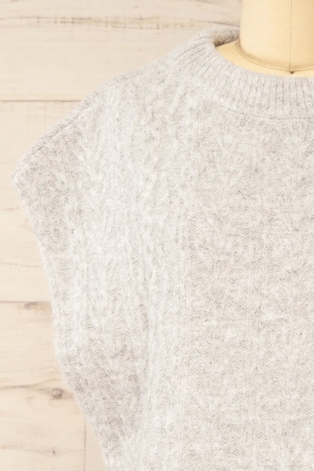 Epirus Grey | Sleeveless Twisted Knit Vest sold by Boutique 1861 product image thumbnail 2