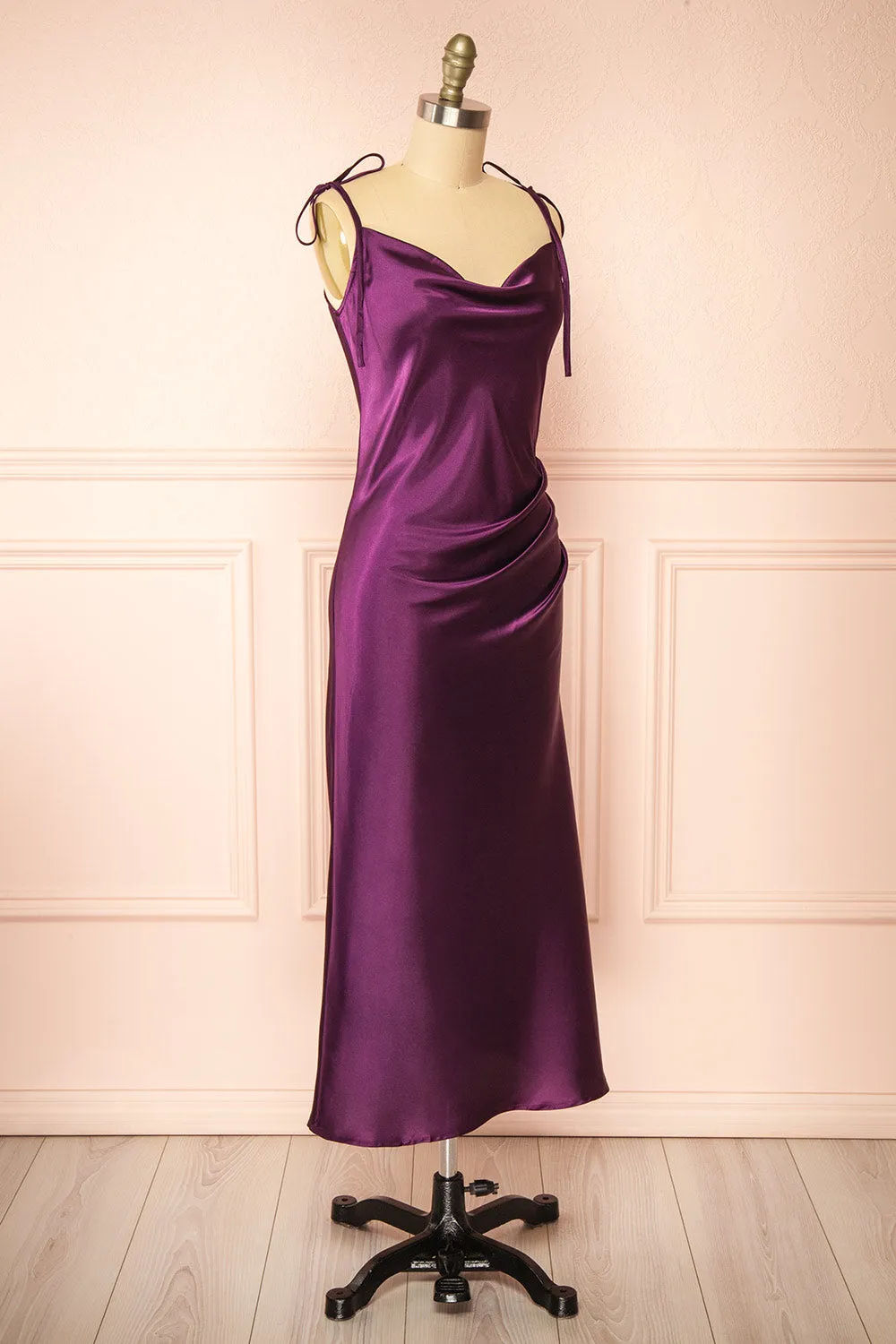 Elyse Purple | Cowl Neck Midi Dress sold by Boutique 1861 product image thumbnail 3