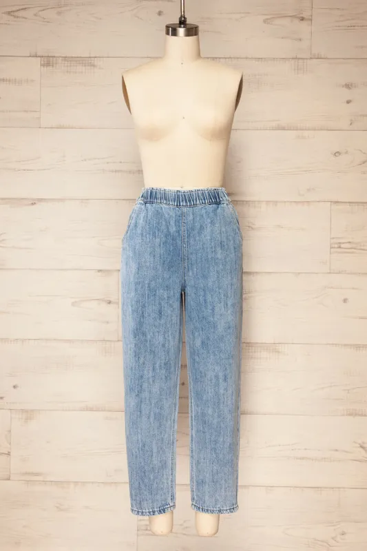 Gutierrez | Cropped Denim Pants w/ Elastic Waist sold by Boutique 1861