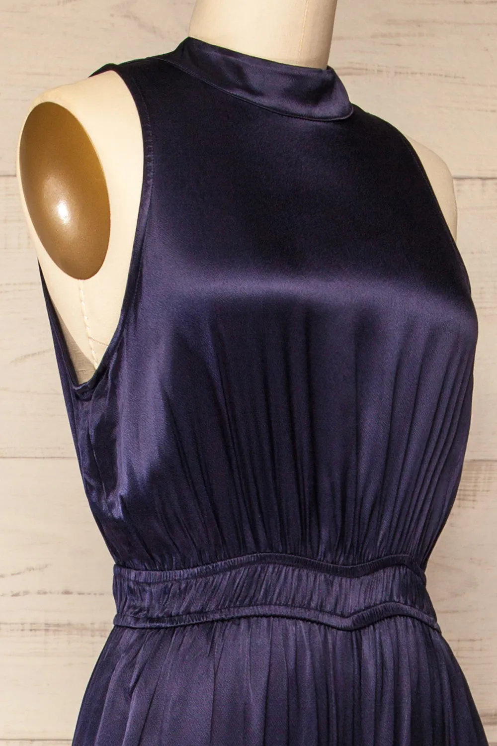 Anaheim | Satin Navy Jumpsuit w/ Pockets sold by Boutique 1861 product image thumbnail 4