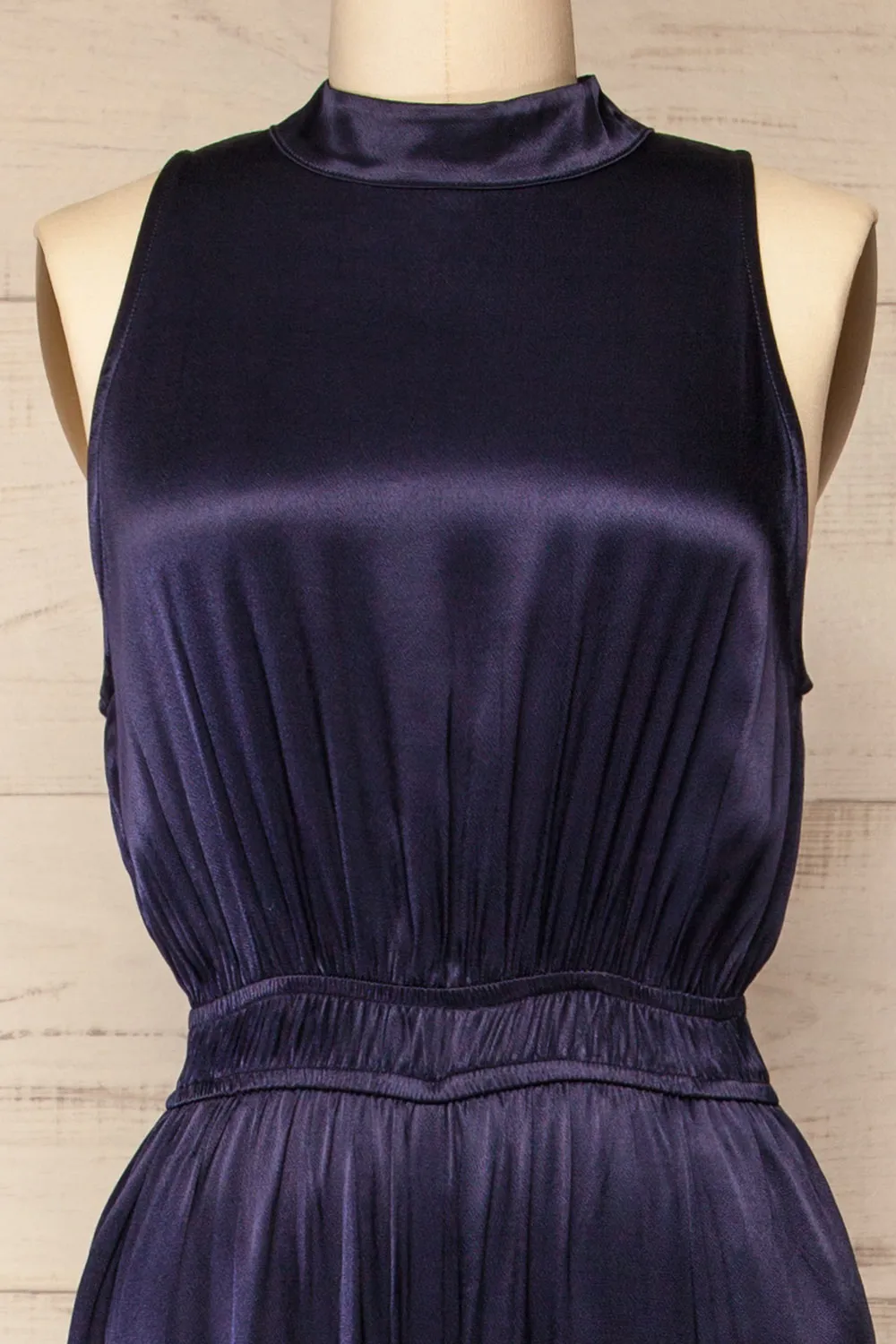 Anaheim | Satin Navy Jumpsuit w/ Pockets sold by Boutique 1861 product image thumbnail 2