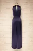 Anaheim | Satin Navy Jumpsuit w/ Pockets sold by Boutique 1861