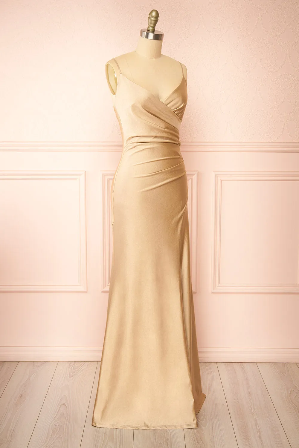 Nyra Champagne | Mermaid Dress w/ Wrapped Bodice sold by Boutique 1861 product image thumbnail 4