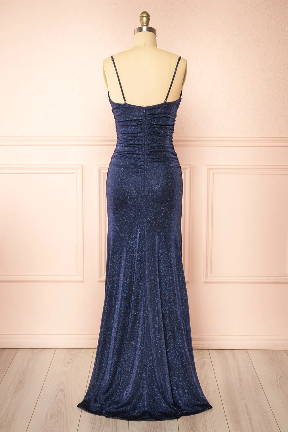 Jayna Navy | Ruched Sparkling Mermaid Maxi Dress sold by Boutique 1861 product image thumbnail 5