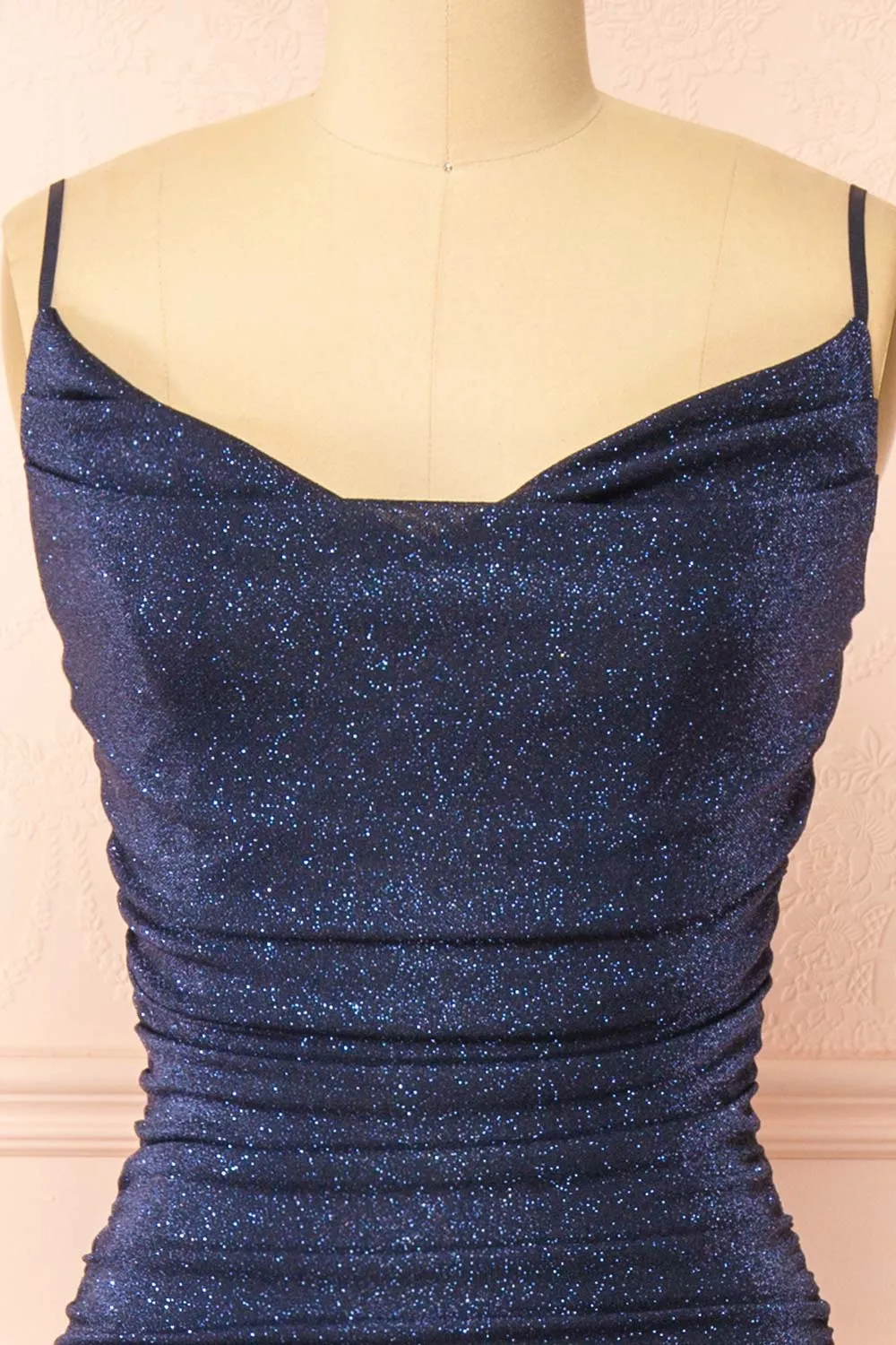 Jayna Navy | Ruched Sparkling Mermaid Maxi Dress sold by Boutique 1861 product image thumbnail 2