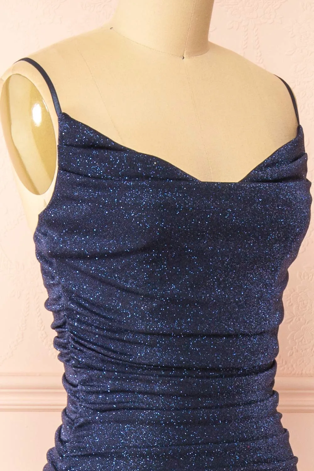Jayna Navy | Ruched Sparkling Mermaid Maxi Dress sold by Boutique 1861 product image thumbnail 4