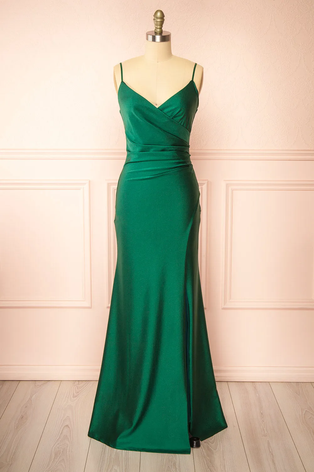 Nyra Green | Mermaid Dress w/ Wrapped Bodice sold by Boutique 1861