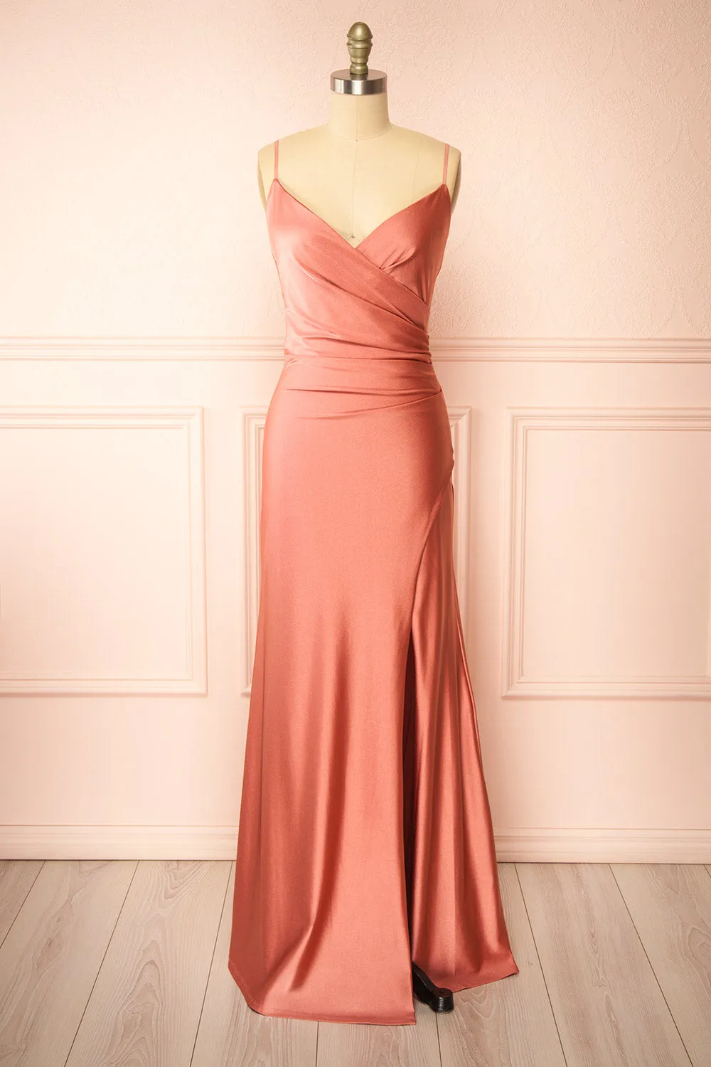 Nyra Pink | Mermaid Dress w/ Wrapped Bodice sold by Boutique 1861
