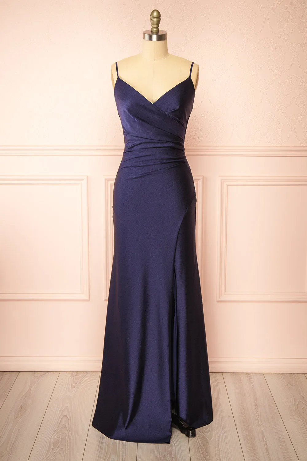 Nyra Navy | Mermaid Dress w/ Wrapped Bodice sold by Boutique 1861