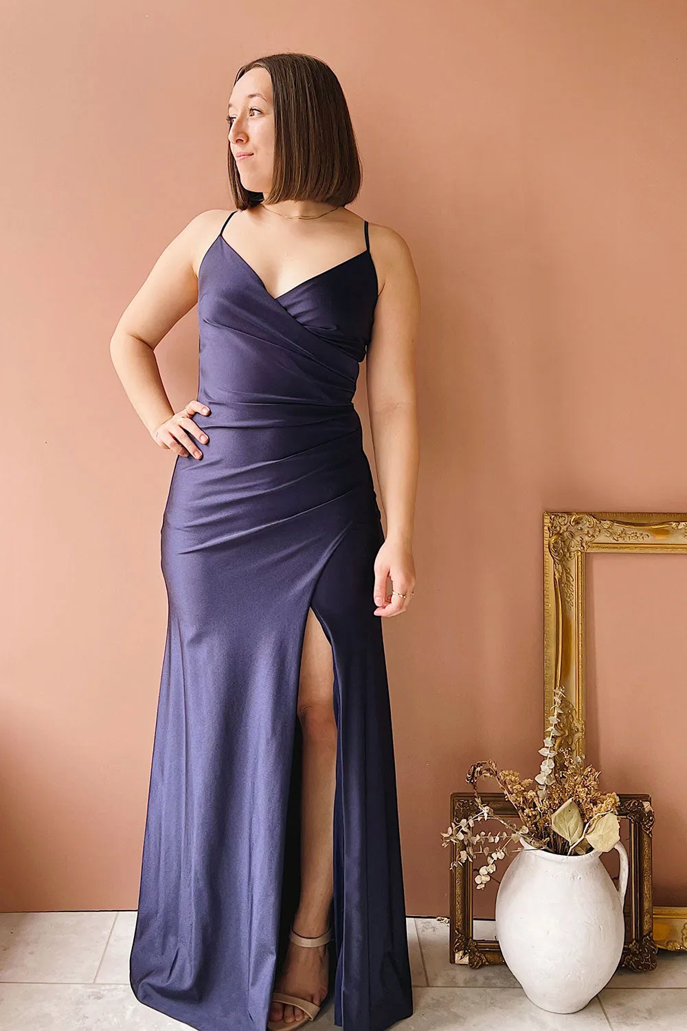 Nyra Navy | Mermaid Dress w/ Wrapped Bodice sold by Boutique 1861 product image thumbnail 2