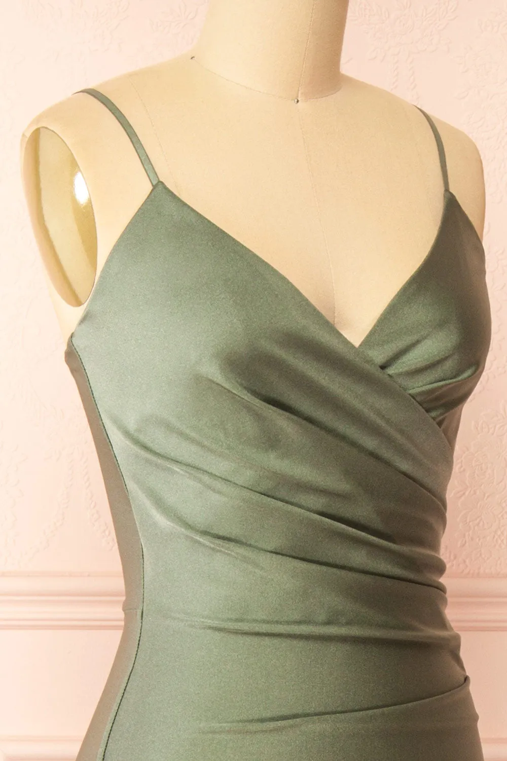 Nyra Khaki | Mermaid Dress w/ Wrapped Bodice sold by Boutique 1861 product image thumbnail 5