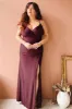 Nyra Burgundy | Mermaid Dress w/ Wrapped Bodice sold by Boutique 1861