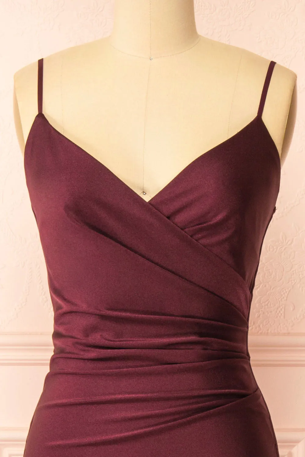 Nyra Burgundy | Mermaid Dress w/ Wrapped Bodice sold by Boutique 1861 product image thumbnail 3