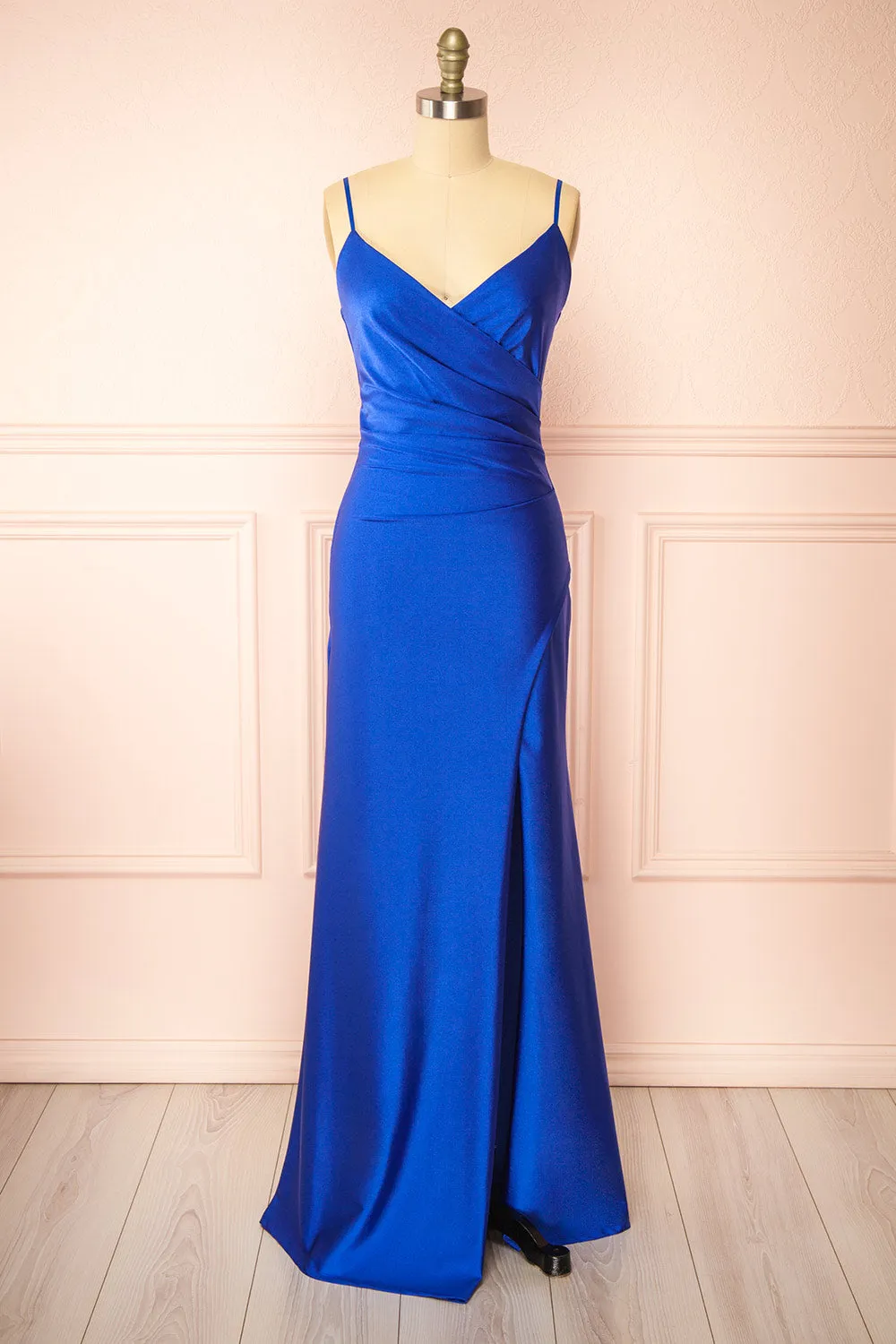 Nyra Blue | Mermaid Dress w/ Wrapped Bodice sold by Boutique 1861