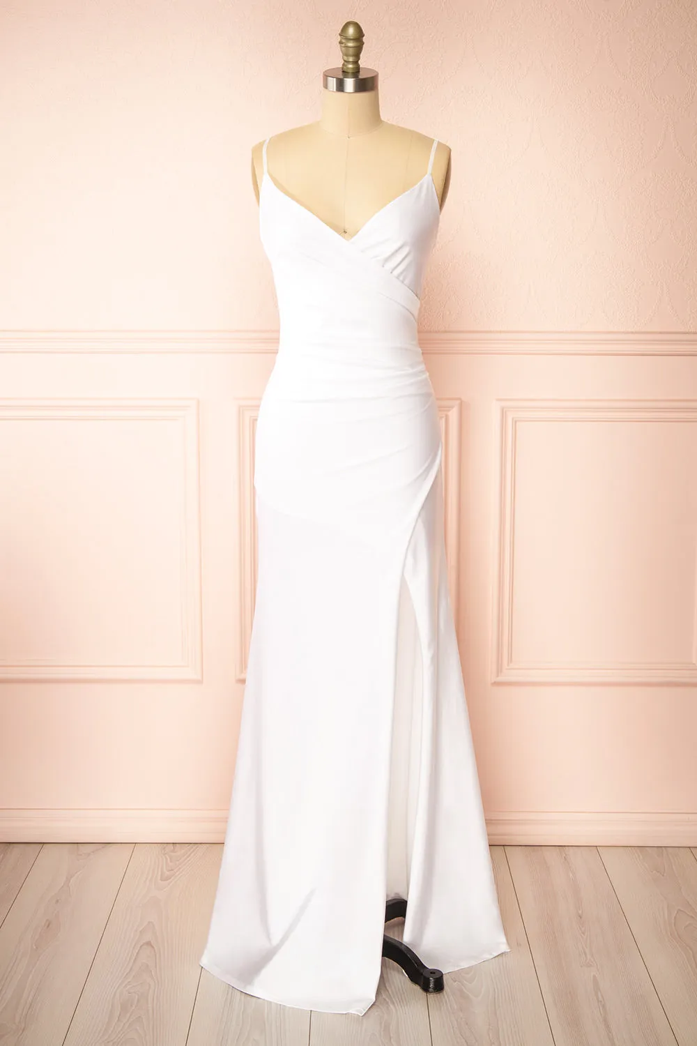 Nyra White | Bridal Mermaid Dress w/ Wrapped Bodice sold by Boutique 1861