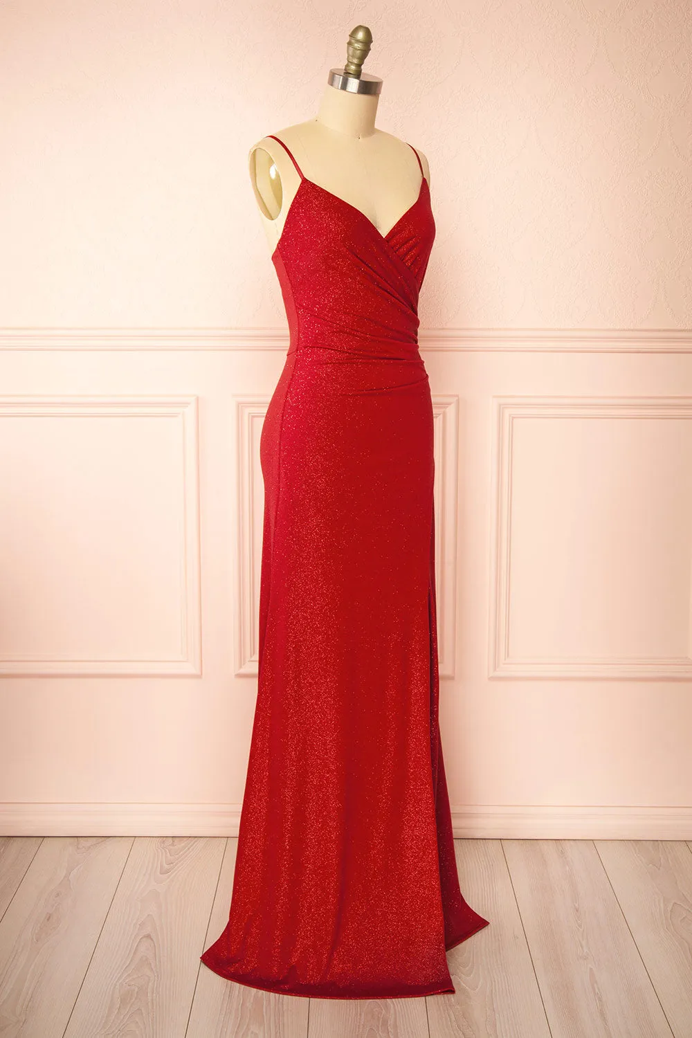 Enyra Red | Sparkling Dress w/ Wrapped Bodice sold by Boutique 1861 product image thumbnail 3