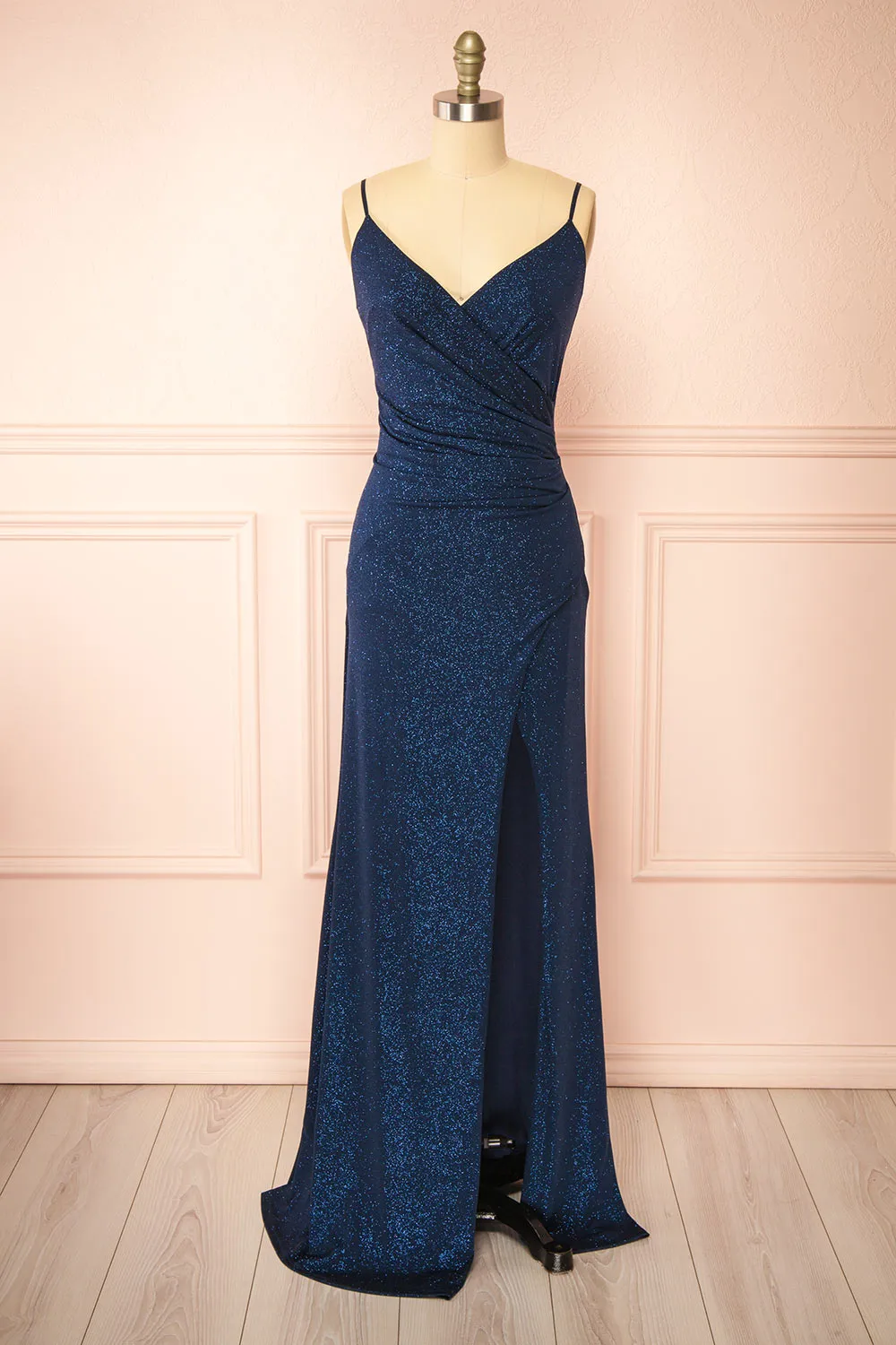 Enyra Navy | Sparkling Dress w/ Wrapped Bodice sold by Boutique 1861