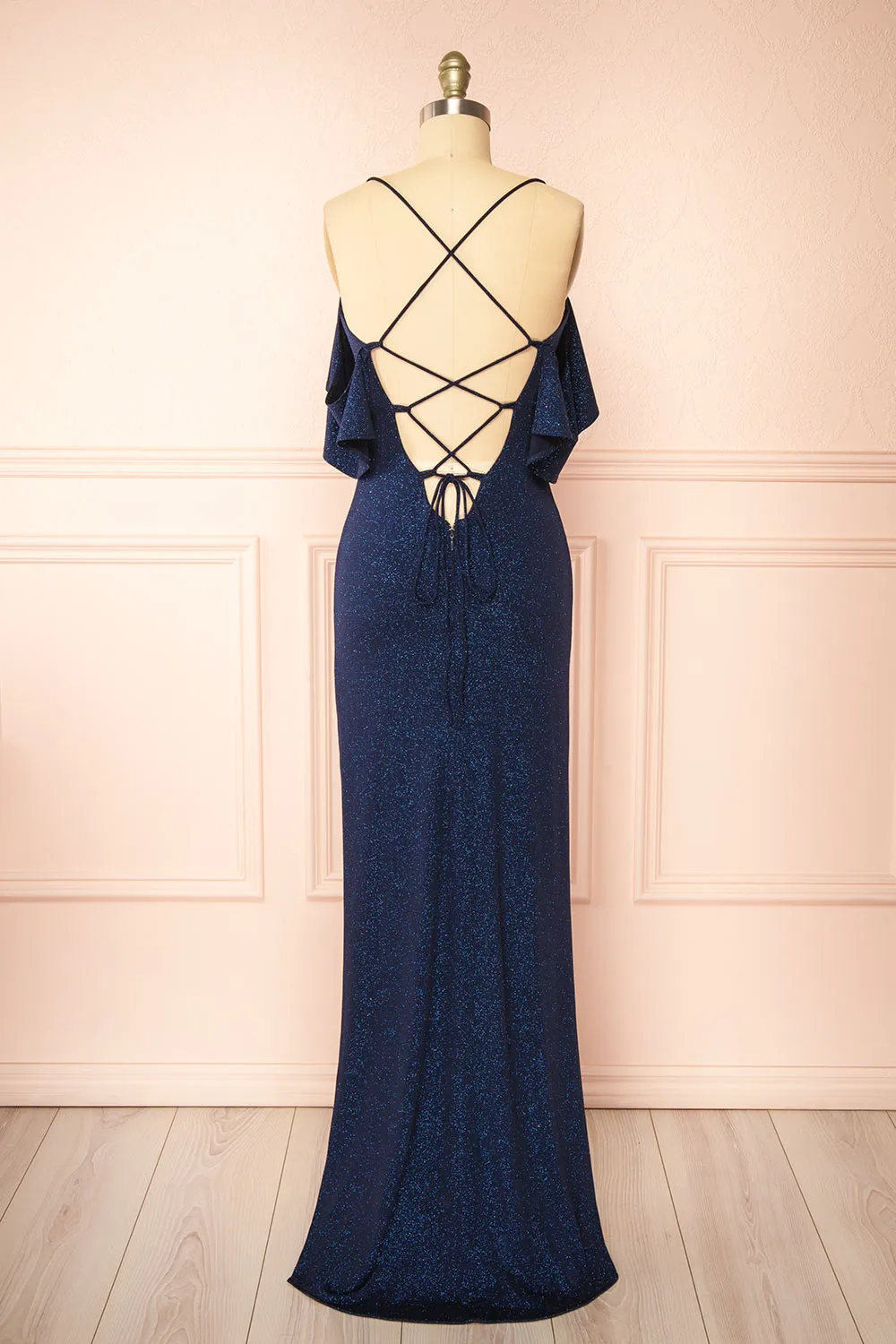 Emily Navy | Glittery Mermaid Maxi Dress sold by Boutique 1861 product image thumbnail 3