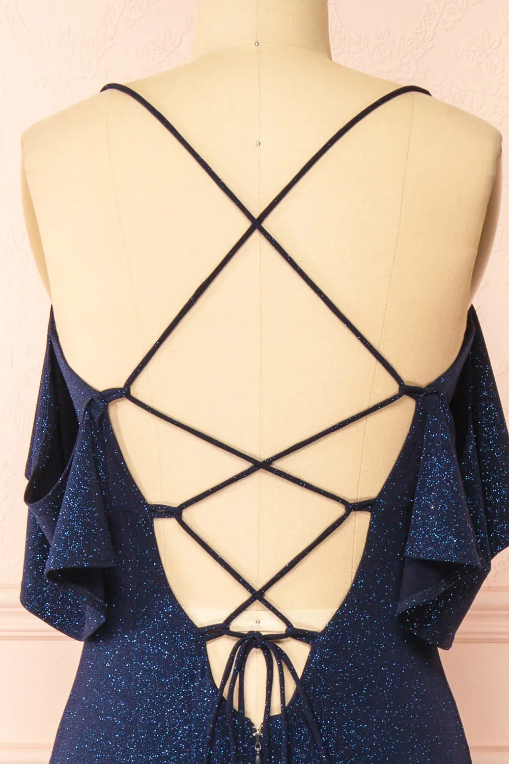 Emily Navy | Glittery Mermaid Maxi Dress sold by Boutique 1861 product image thumbnail 2