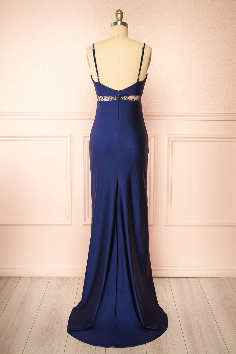 Angelika | Navy Maxi Dress w/ Embroidered Mesh sold by Boutique 1861 product image thumbnail 5