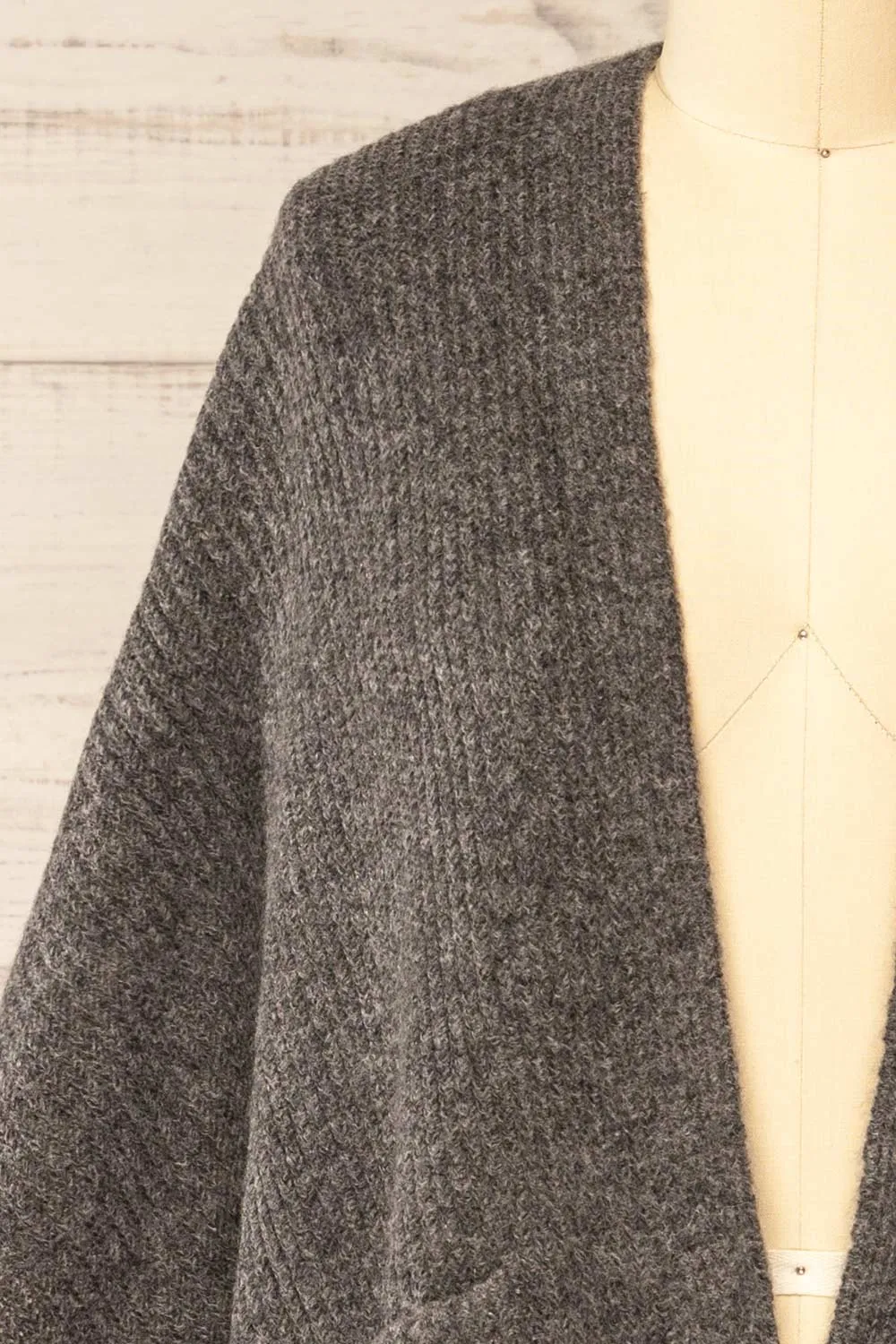Platon | Grey Knitted Poncho w/ Pockets sold by Boutique 1861 product image thumbnail 2