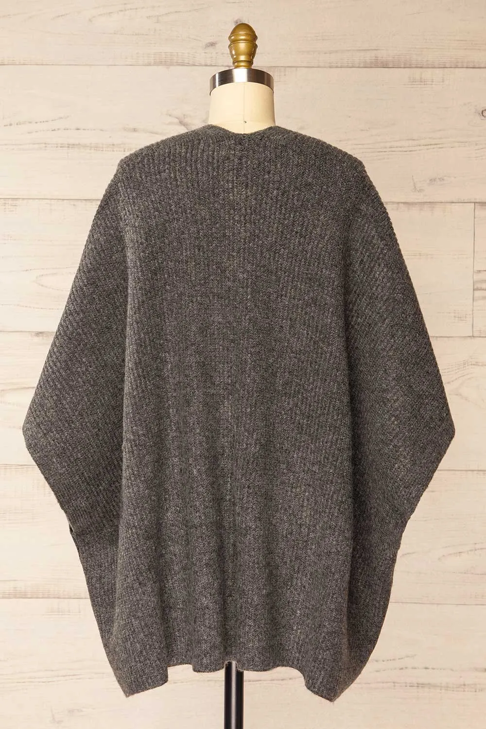 Platon | Grey Knitted Poncho w/ Pockets sold by Boutique 1861 product image thumbnail 5