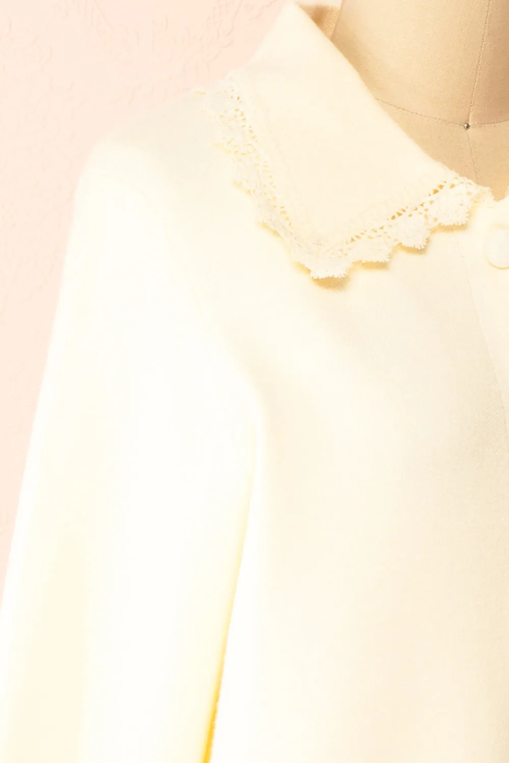 Athenais | Cream Cardigan w/ Lace Trim sold by Boutique 1861 product image thumbnail 4