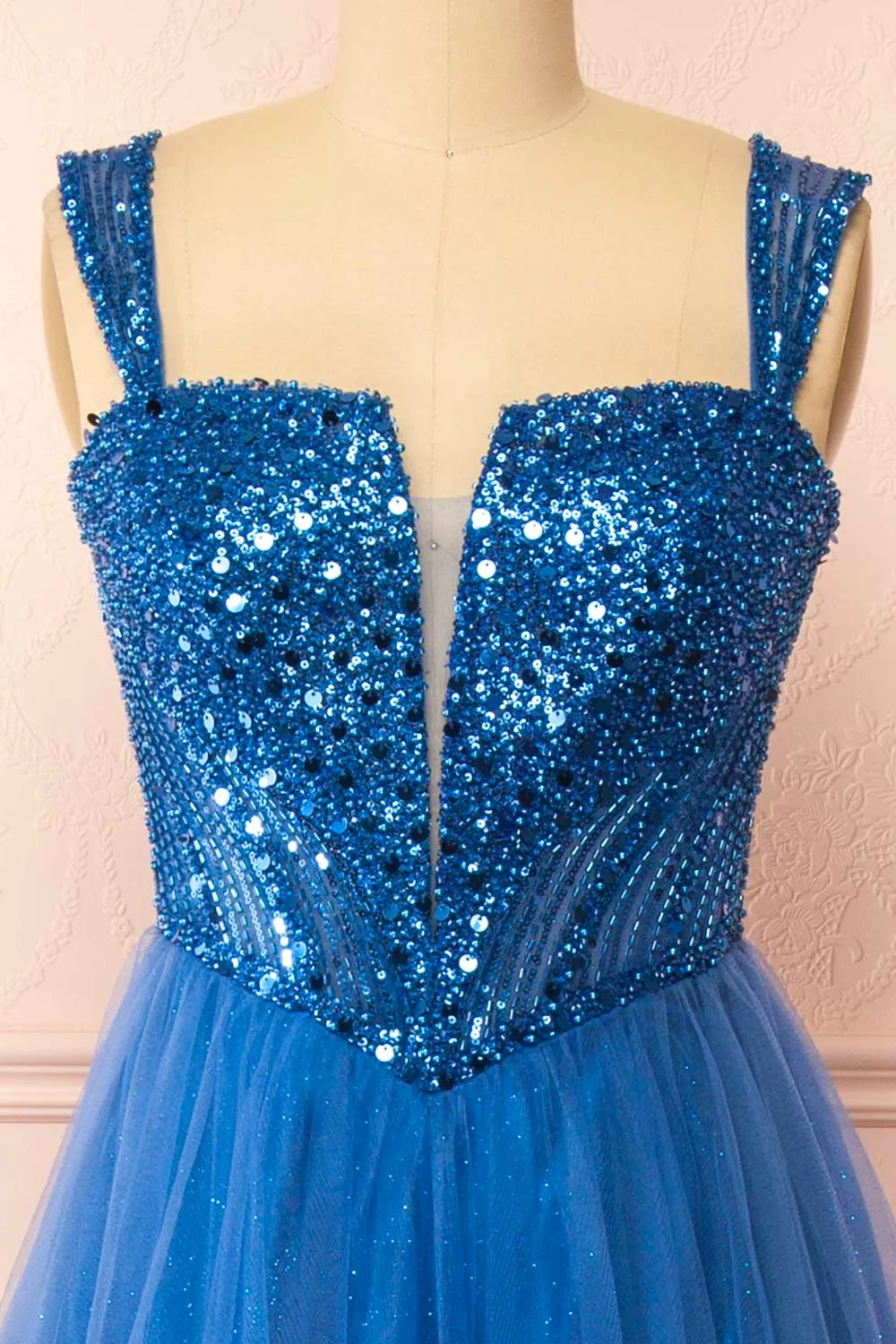 Yeji Blue | Sparkly Maxi Dress w/ Embroidered Bodice sold by Boutique 1861 product image thumbnail 4