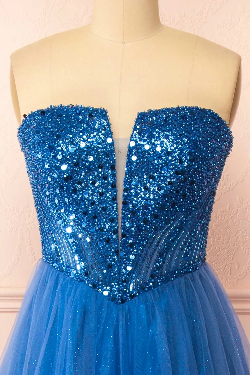 Yeji Blue | Sparkly Maxi Dress w/ Embroidered Bodice sold by Boutique 1861 product image thumbnail 3