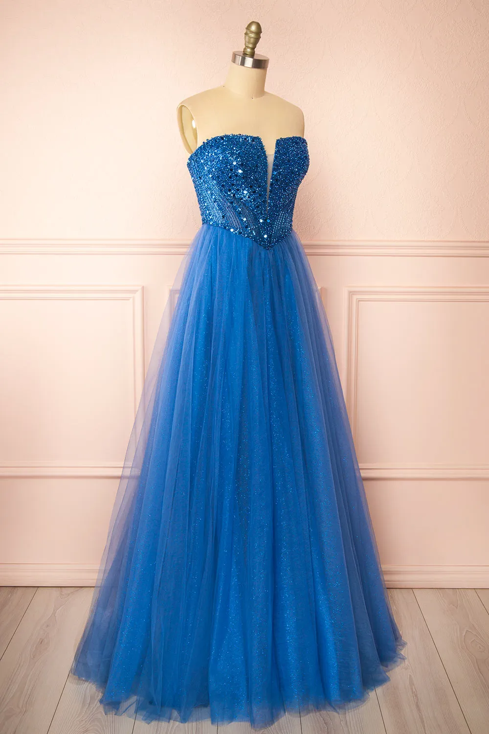 Yeji Blue | Sparkly Maxi Dress w/ Embroidered Bodice sold by Boutique 1861 product image thumbnail 5
