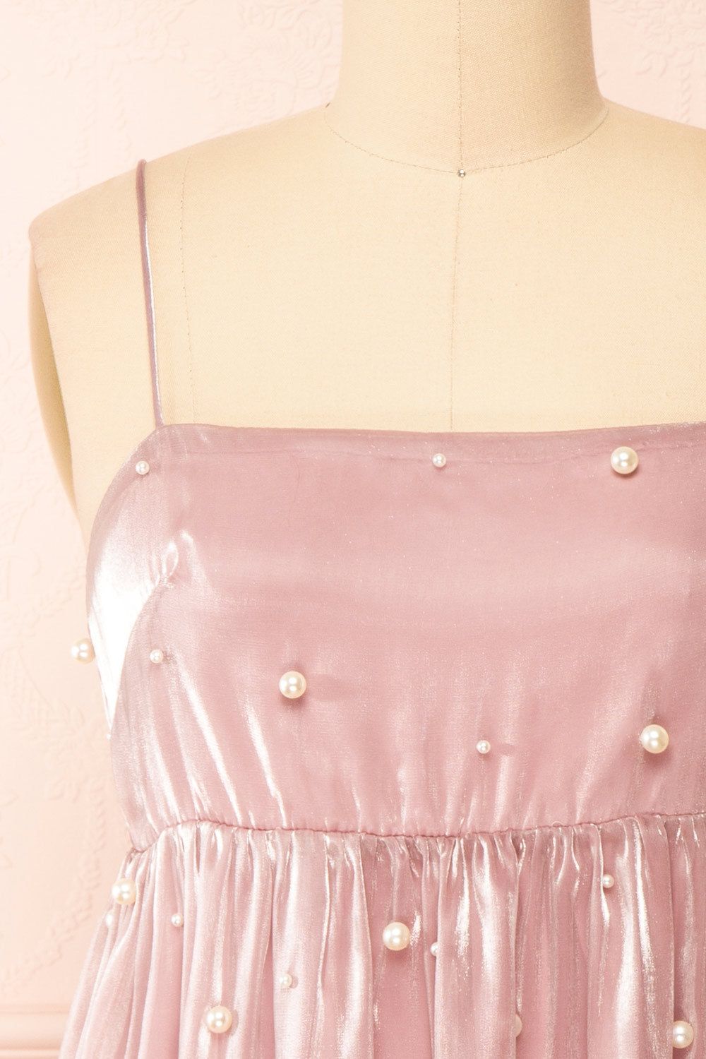 Ardelle | Short Mauve Babydoll Dress w/ Pearls sold by Boutique 1861 product image thumbnail 2