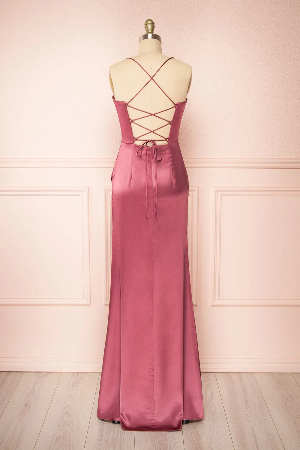 Kesha Mauve | Corset Cowl Neck Maxi Dress sold by Boutique 1861 product image thumbnail 4